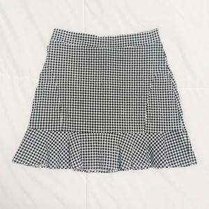 Shein B&W Gingham Ruffle Skirt